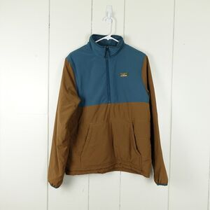 L.L. Bean Insulated Stretch Pullover Sweatshirt Jacket 1/2 Zip Mens Size M Brown